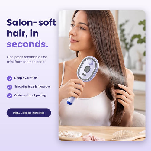 Electric Spray Air Cushion Hair Comb – Detangling & Smoothing Brush