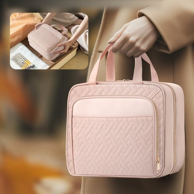 Large Hanging Travel Cosmetic Bag – Waterproof Toiletry Organizer with Hook