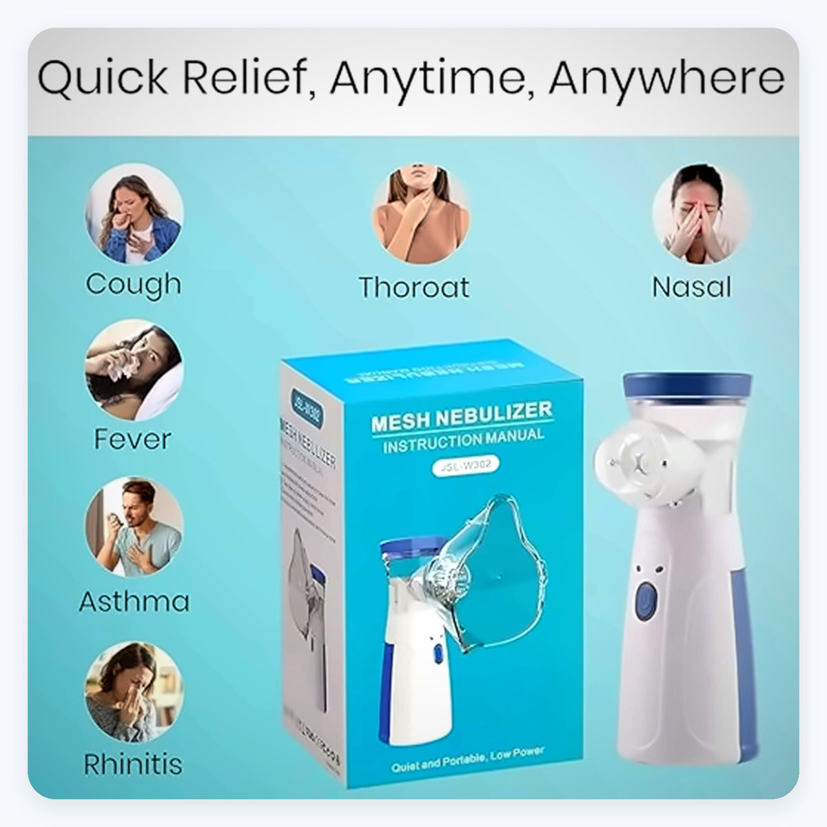 Compact Mesh Nebulizer – Portable & Quiet Nebulizer for Easy Breathing