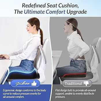Ergonomic Seat Cushion – Memory Foam Support for Office, Car & Home